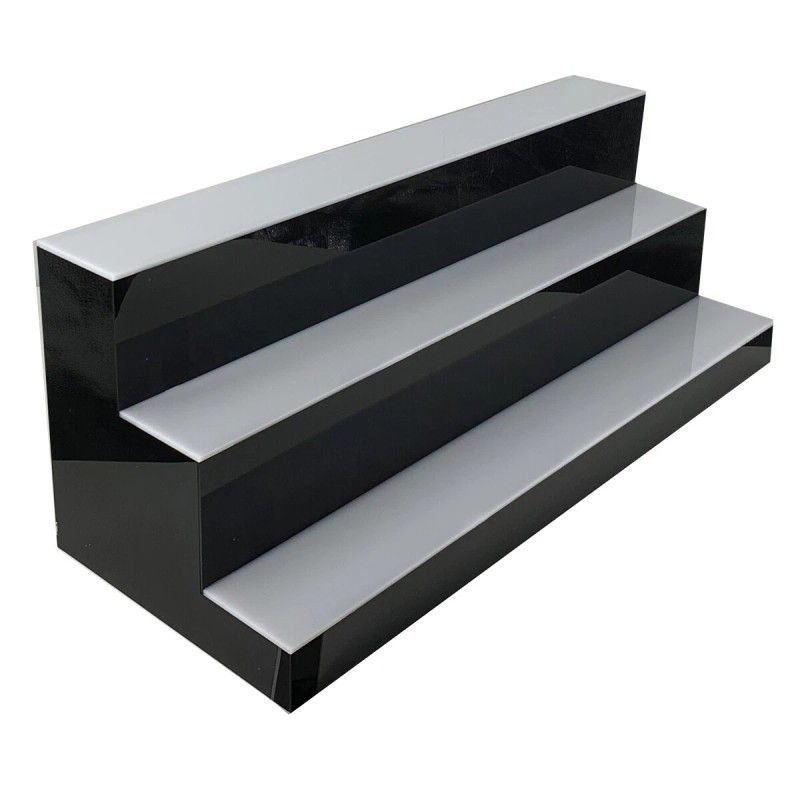 31" 3 Step Tier LED Lighted Shelves Illuminated Liquor Bottle