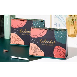 Desk Calendar 2025 - Calendar 2025 from January 2025 to December 2025, Running weekly memo page, 25.3 x 20.5 x 7.8 cm, Home study office Tricolor