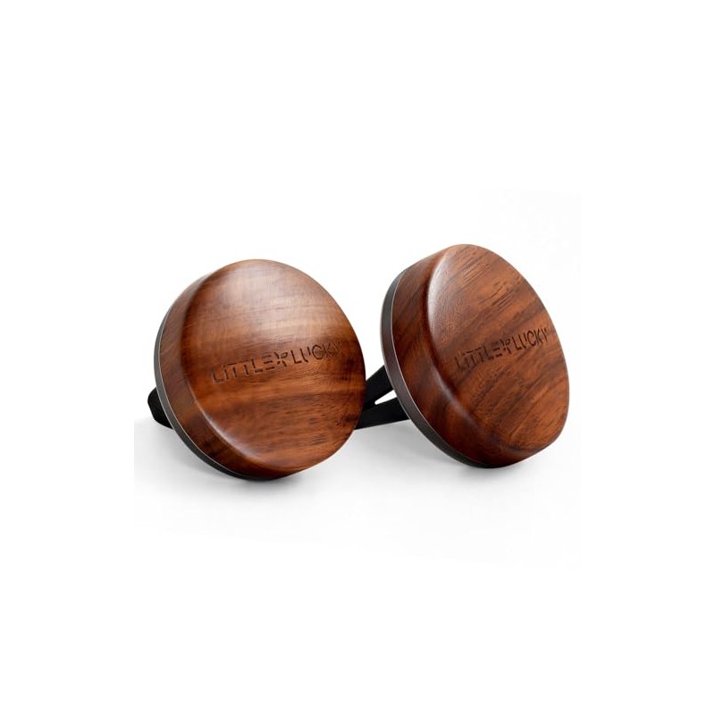 Walnut Wood Car Air Freshener Vent Clip Set, 2 Diffusers