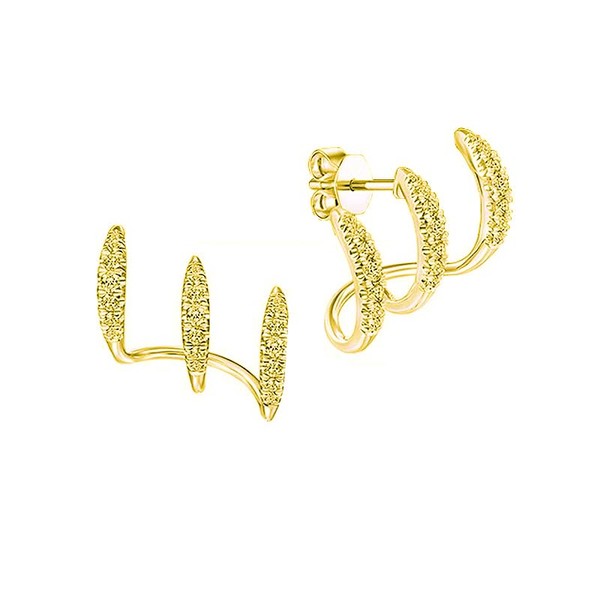 Tesuivra Personality Simple Three Claw Curved Line Ear Clip Cubic