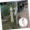 CAXUSD 2Pcs Rainbow Usa Windsock July Outdoor Decor Patriotic Hanging
