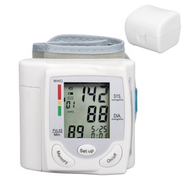 Wrist Blood Pressure Monitor Adjustable Cuff Large LCD Display Digital Sphygmomanometer for Home Travel