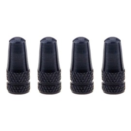 Wowlife - Tapón de válvula Presta para bicicleta, 4 unidades, color negro