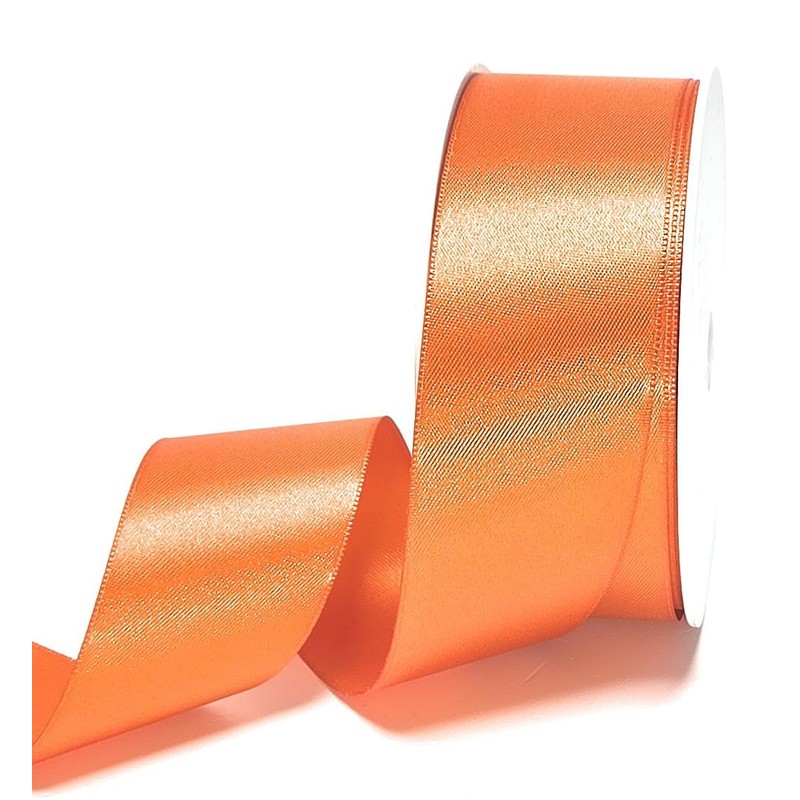 Ribbon Satin 40 MM x 25 M Sheer Ribbon, ORANGE