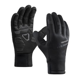 TRENDOUX Touch Screen Gloves, Anti-slip Lightweight Windproof Phone Gloves Liners for Bike Walking Hiking Driving for Men Women - Black M