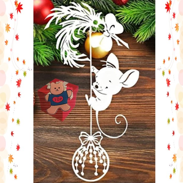Cutting Die Feather, Bow, Animal, Mouse Metal Cutting Die, Christmas