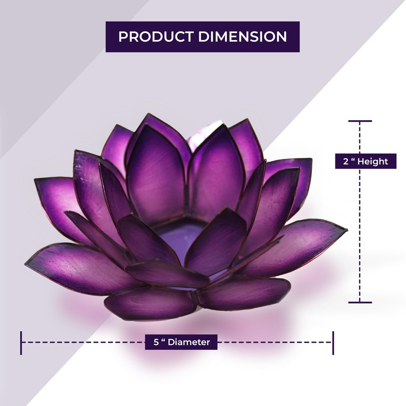 Om Gallery Capiz Shell Lotus Flower Decor Tealight Candle Holder