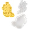1Pc White Plastic Biscuit Mold Cat Shaped Cookie Embossing Moulds