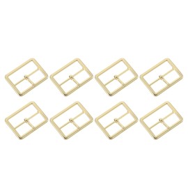 QUARKZMAN 8 Stück Metall-Rollenschnallen, 35 mm (1,4") Einzelspangen-Gürtelschnalle Rechteckige Triglides-Schieber Verstellbarer Riemenverschluss für Taschen(Goldfarben)