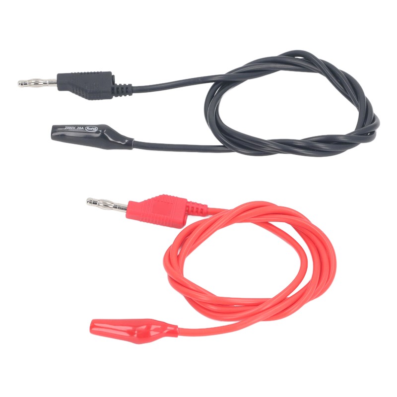 4mm Banana to Crocodile Clip Test Lead Stackable Soft Flexible