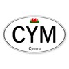 CafePress Car Code Wales White Oval Car Bumper Sticker