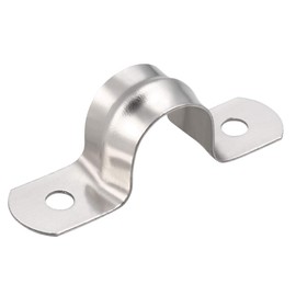 sourcing map Rigid Pipe Strap 14 mm Diameter Pull Pipe Clip Clamp 2 Hole 304 Stainless Steel Pack of 10