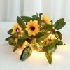 2M 30LED Plastic Simulation Sunflower Green Leaf Light String Home