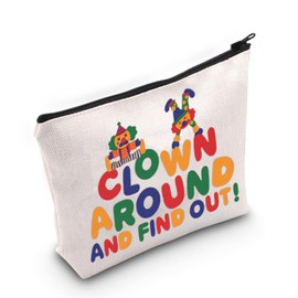 TOBGBE Funny Clown Gift Idea Clown Lover Zipper Bag Clown Circus Gift For Clown Appreciation Clowncore Gift (Clown Around)