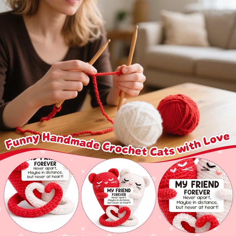 Buouforau for Women,Crochet Hug Cat Gifts Bestie BFF Coworker