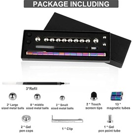 Fidget Pen, Decompression Magnetic Pen with Gift Box, Multifunctional Deformable Magnet Pen Suitable for Anxiety & Stress Relief, Fun Magnetic Toy pen for Office Writing and School