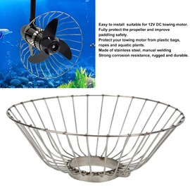 Akozon Propeller Safety Guard, Stainless Steel Motor Propeller Safety Cover Anti Winding Outboard Motor Propeller Protector For 12V DC Towing Motor