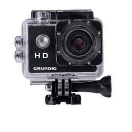 Grundig Action Camera HD720P Underwater Camera Waterproof up to 30 m 2 Inch LCD Screen Includes Various Accessories Motion Detection Black