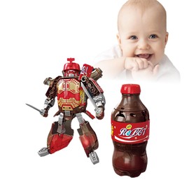 2024 New Beverage Bottles Transformer Robot Toys, Soda Can Transforming Robot Toys for Kids Gift, Creative Soda Deformation Figures for Boys, Birthday Christmas Choice for Boyfriend (red)