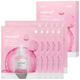 medicube PDRN Pink Peptide Ampoule Signature Salmon PDRN Serum Infused Second-skin Fit Sheet Uneven Skin Tone Care(23ml X 10ea)net weight: 23ml, color: Beige