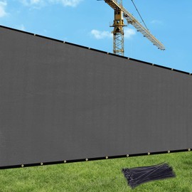 UPGRADE Privacy Fence Screen 4'x8' Dark Grey Outdoor 90% Visibility Blockage 170 GSM Mesh Shade Cover Panels for Backyard,Balcony,Home Decoration with Zip Ties,Customized Avaliable