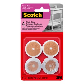 Scotch Chair Tips, 6-Pack of 1-in Round, Clear Anti-Slip Chair Leg Floor Protector for Hardwood Floors and Tile