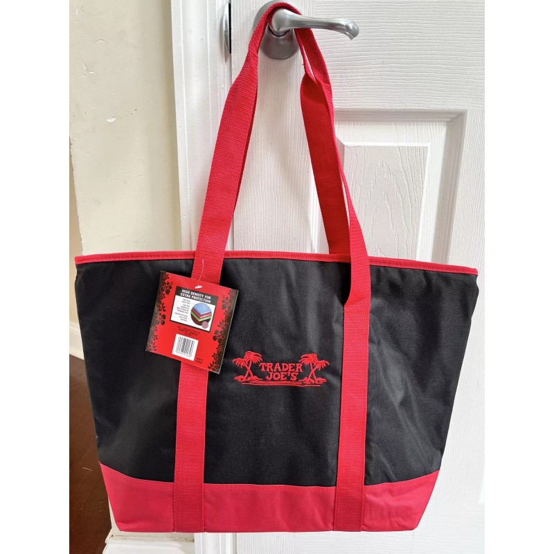 TRADER JOE'S INSULATED REUSABLE TOTE SHOPPING BAG LARGE 7 GAL