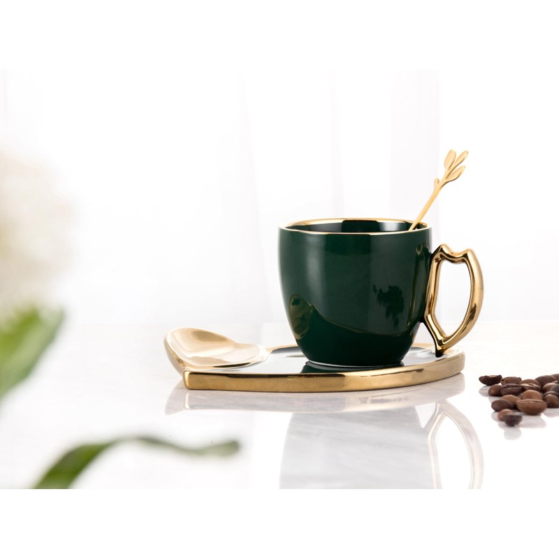 All-Pie 2 Sets of Espresso Coffee Cups and Saucer 300ml