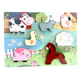 RB&G Wooden Puzzle with Large Pieces, Farm Farm Puzzle for Children from 1 Year Jigsaw Puzzle Baby