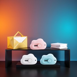 3Pcs Mini Cutter Cloud Shape Retractable Letter Opener Utility Shrink Wrap Box Opener Safety Blade with Key Chain Hole Random Color