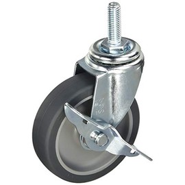Uei Caster: S Series, ST-S Type, Free-Caster with Stopper, Elastomer Car, Wheel Diameter 3.9 inches (100 mm), Screw Size: M0.5 x 1.4 inches (12 x 35 mm), Pitch: 0.6 inches (1.75 mm), Manufacturer