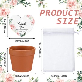 Ctosree 50 Sets Let Love Grow Wedding Favors for Guests Self Adhesive Seed Packets (Seed Not Include) Terracotta Flowerpot Thank You Tags and Organza Gift Bags for Bridal Shower Wedding Party Favors