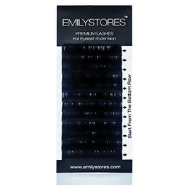 EMILYSTORES Eyelash Extensions 0.10mm Thickness J Curl Length 12mm Silk Mink Fake Eye Lashes In One Tray