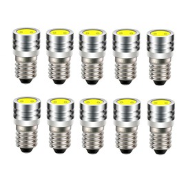 10x SMD LED Bulb E10 Screw Thread 6 V Volt Xenon White Bike Type 1 W Power