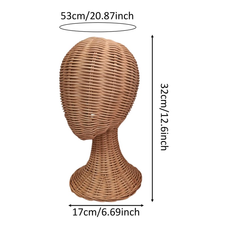 Perfeclan Mannequin Manikin Head Hat Display Holder Stand Lightweight Rattan