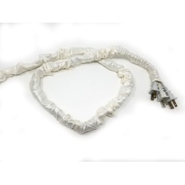 Pearl White Lamp Cord Cover Thin-Style 100% Silk 9 ft long