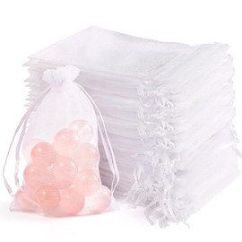 100pcs Organza Bags for Small Gift 4x6 Inch, Premium Mesh Bags Drawstring Candy Jewelry Packaging Sachet Bags, Easter Day Wedding Party Favors Small Gift Bag Durable & Scent-Free for Small Business