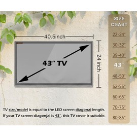 IC ICLOVER - Funda de TV para exteriores de 43 pulgadas, 600D, resistente a la intemperie, protector de TV para 4 estaciones, con cierre impermeable, solapa frontal enrollable y bolsillo con control