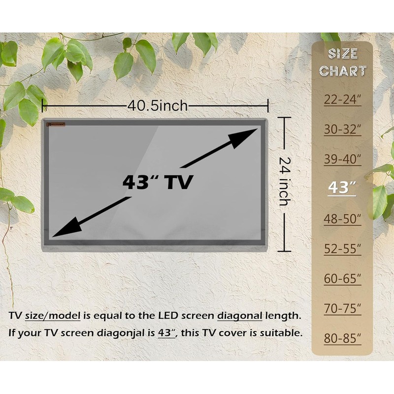 IC ICLOVER - Funda de TV para exteriores de 43
