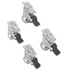 4Pcs Small Caster Wheels 1in Diameter Steel Rubber Rotating Locking
