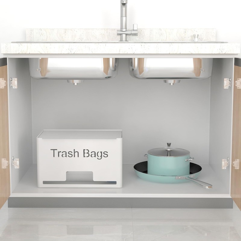 STWWO Large Trash Bag Holder Dispenser, Metal Garbage Bag Dispenser
