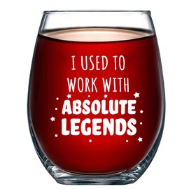 Panvola I Used To Work With Absolute Legend Going Away Gift For Coworker Retirement Gifts For Grandpa Grandma Dad Mom Stemless Wine Glass Clear Glasses For Red White Wine 17 oz