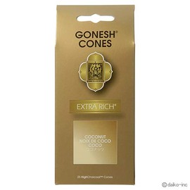 Garnesh GONESH Extra Rich Coconut Incense Cones 25 Pack Set of 6
