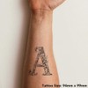 'Letter A' Temporary Tattoo - Water Resistant, Skin-Safe, Non-Toxic Transfer