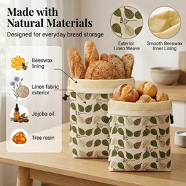 Fruzmzk Reusable Beeswax Bread Bag Sourdough Storage 17 x 13 Inch 1 Pack