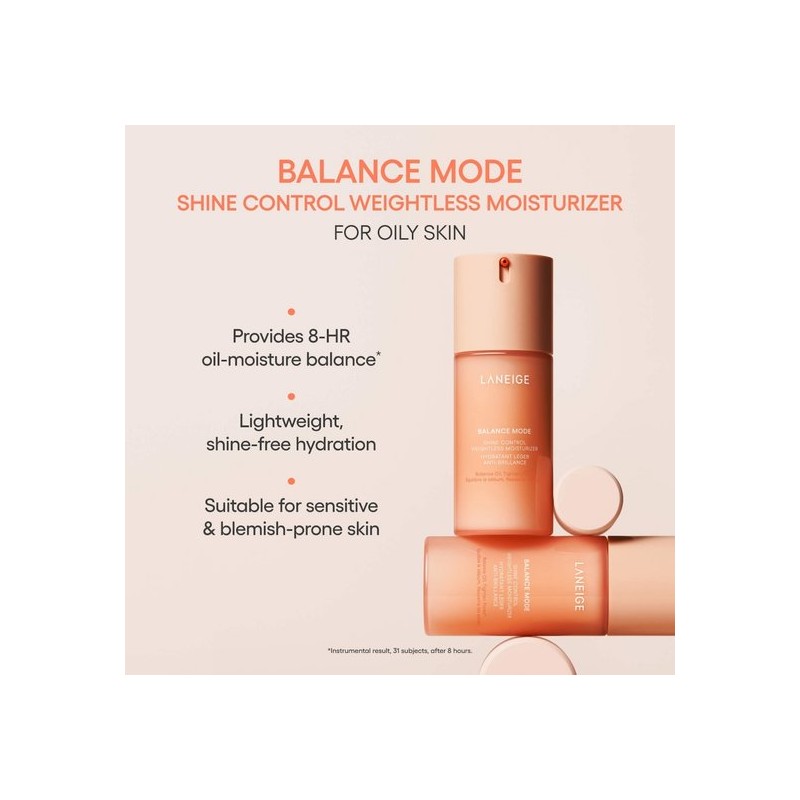 LANEIGE Balance Mode Shine Control & Pore-Minimizing Lightweight Moisturizer for Oily