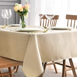maxmill - Mantel de jacquard con diseño de remolino, resistente al agua, resistente a las arrugas, peso pesado, suave para decoración de mesa de cocina, comedor, cuadrado, 70 x 70 pulgadas, color