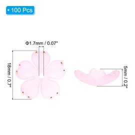 PATIKIL Acrylic Flower Beads, 100 Pcs 18mm Gold-Plated Gradient Cherry Blossom Floral Spacer Beads for Bracelets, Earrings, Necklaces, Jewelry Making and DIY Crafts, Pink Gradient