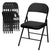 LING RONG 6 Pack Black Folding Chairs with Padded Cushion