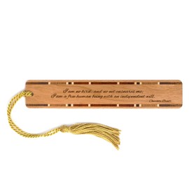 Charlotte Brontë Freedom Quote Engraved Wooden Bookmark - Made in USA